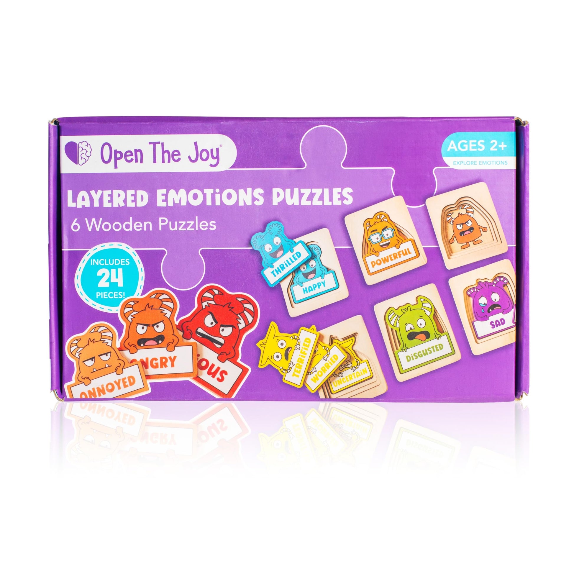 Open The Joy Layered of Emotions Puzzles - 24-Piece Emotional Regulation Puzzle for Kids | SEL Learning Tool for Identifying & E