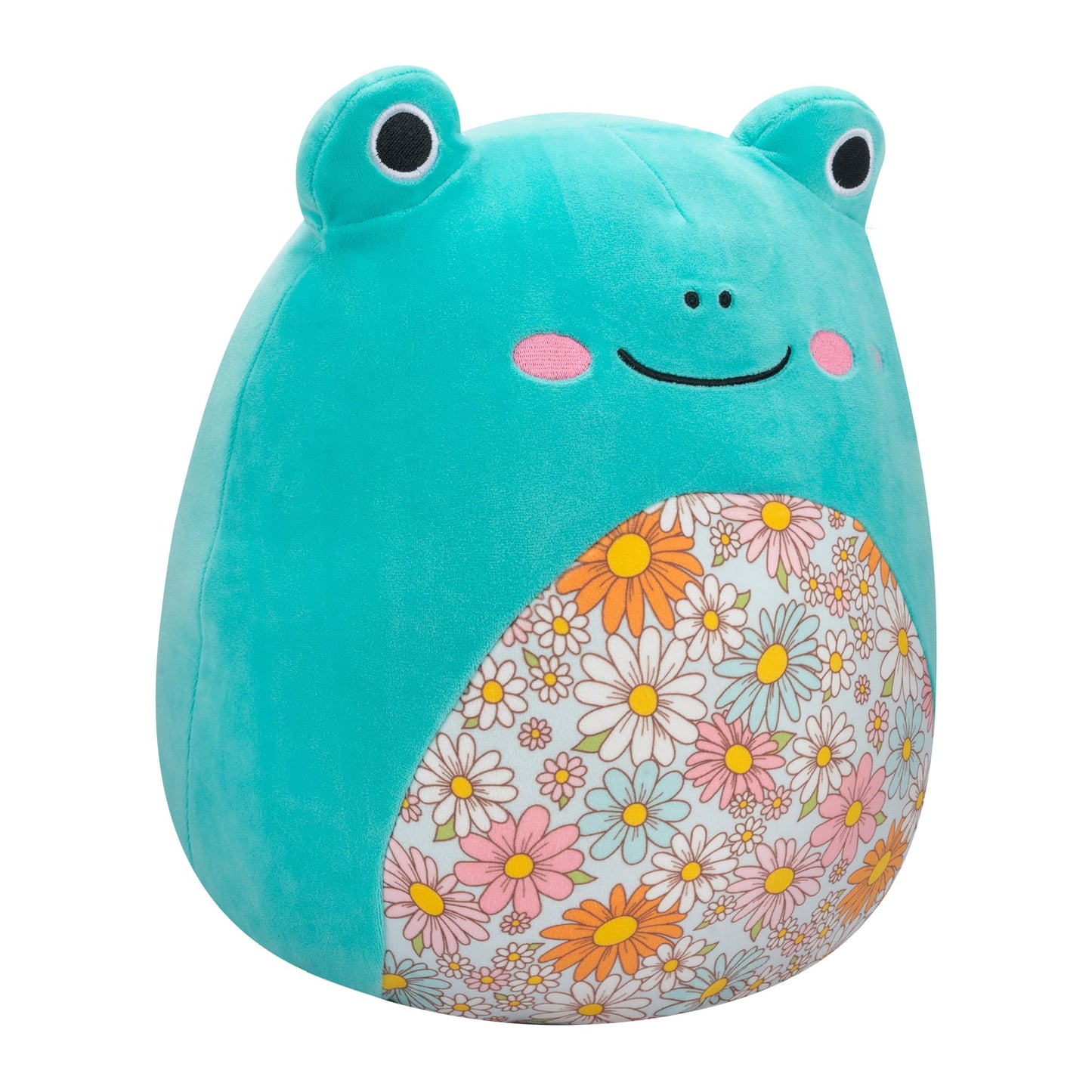 Squishmallows Sqcr05383 7.5-Inch-Robert The Aqua Frog With Floral Belly, Multicolour