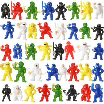 Chivao Mini Ninja Figurines Party Favors Toys Assorted Action Warrior Figures Playset Ninja Party Supplies Cake Topper For Birthday(100 Pack)