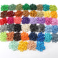 Feleph 2200Pcs Multicolored Round Plates 1X1 Building Blocks Moc 44 Colors Transparent Pieces Bricks Dots Bulk Studs Accessories