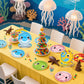 60PCS Under the Sea Party Decoration Ocean Creatures Birthday Paper Plates 7In Sea Animal Dessert Disposable Tableware Set for U