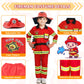 Rizuko Firefighter Costume For Kids With Tool,Fireman Outfit Toys For Boys And Girls Birthday Halloween Party Dress Up 8Pcs (Red