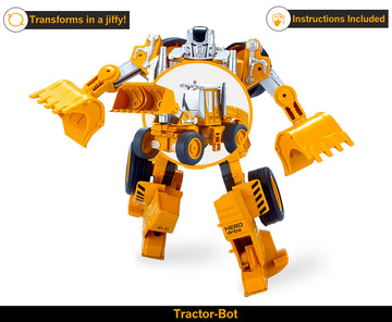 5 Pack Transtruck Transforms To Tractor And Robot Action Figures Combine Into 1 Giant Robot - Holiday, Birthday Gift Tractors Ro