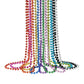 ZZYFGH 33'' 7mm St Patricks Day Beads Necklace,Metallic Green Bead Necklaces, Bulk 12 Pcs Mardi Gras Necklace for Party Costume