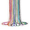 ZZYFGH 33'' 7mm Metallic Red/Silver/Blue Bead Necklace Bulk, Mardi Gras Round Beaded Necklaces for July 4th Party Favors Costume