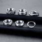 Mucal Anxiety Ring For Women Men 6Pcs Stainless Steel Anti Anxiety Rings With Beads Fidget Ring For Anxiety Spinner Rings For Anxiety Relief, Silver, 10