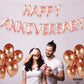 Katchon, Rose Gold Happy Anniversary Balloons Letters - 16 Inch | Happy Anniversary Banner For Happy Anniversary Decorations | Rose Gold Happy Anniversary Backdrop | Happy Anniversary Balloon Banner