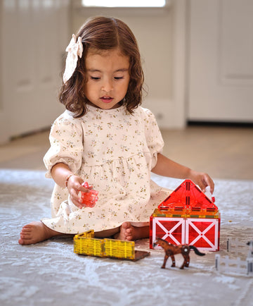 Magna-Tiles Farm Animals 25-Piece Magnetic Construction Set, The Original Magnetic Building Brand