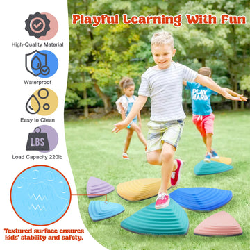 Stepping Stones For Kids, 6Pcs Toddler Stepping Stones Indoor Outdoor Activity Improve Balance And Coordination,Non-Slip Full Ru