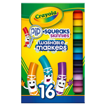 Crayola Pip Squeaks Skinnies Washable Marker Set (16Ct), Mini Markers For Toddlers, Thin Coloring Markers For Kids, Kids Gifts & Easter Basket Stuffers