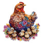 Jigfoxy Wooden Puzzle For Adults, Hen And Chicks Wooden Jigsaw Puzzles For Adults, Unique Animal Shape Wood Cut Puzzles For Family Friend Puzzle Lovers(L-12.4 * 13.4In-250Pcs)