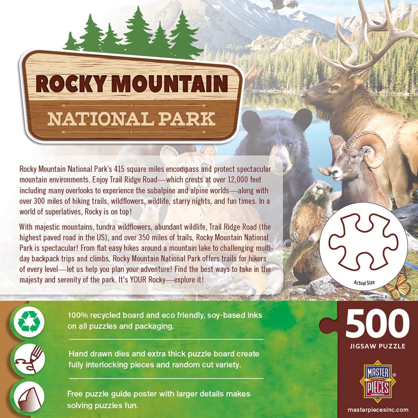 Baby Fanatics MasterPieces 500 Pieces Jigsaw Puzzle for mature-themeds  Family  Or Kids - Rocky Mountain National Park - 15x21