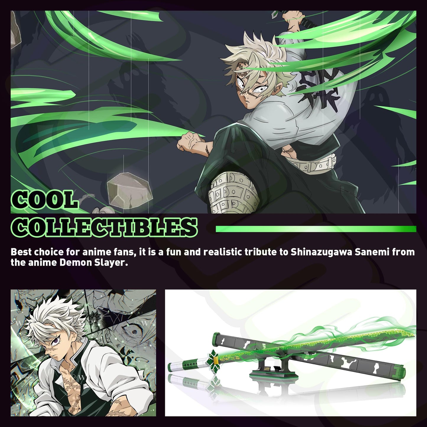 Jorumo Demon Slayer decorative replica blades Building Sets for mature-themeds and Kids  39in Shinazugawa Sanemi decorative replica blade Building Block with Scabbard and Stand  Anime Building Toy Katana Demon Slayer Gift  788 Pcs