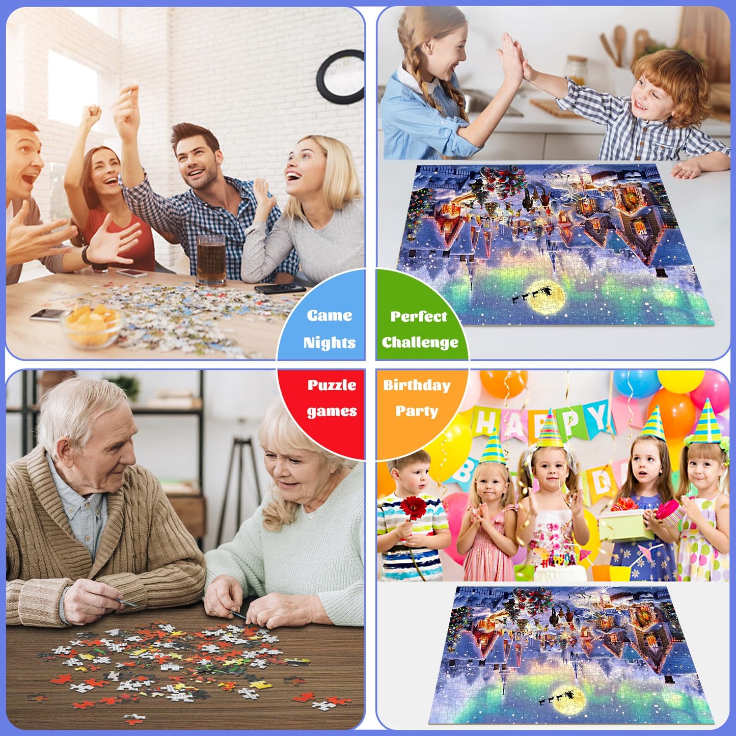 Tangmosaic Puzzles For Adults 1000 Pieces, Christmas Aurora Jigsaw Puzzle Challenging Game, Christmas Northern Lights Puzzles In
