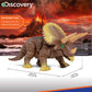 Discovery Kids Rc Triceratops, Led Infrared Remote Control Dinosaur, Built-In Speakers W/Digital Sound Effects, 8.75'' Long, Inc