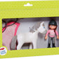 Haba Little Friends Horse Riding Play Set - Rider Sanya, Mare Saphira And Accessories