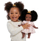 Purpose Toys Littlelistas Lily 14-inch Crowned Natural Hair Baby Doll & Accessories, Curly 3C Textured Hair, Deep Brown Complexi