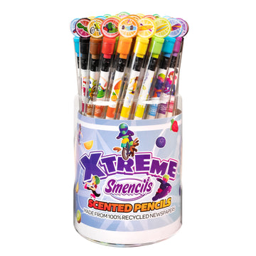 X-Treme Smencils Cylinder - Hb #2 Patented Gourmet Scented Pencils, 50 Count - Gifts For Kids, Classroom Rewards, Party Favors