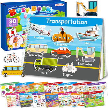 Walenced Busy Book For Toddlers 3-5, Preschool Toddler Learning Activities Book, Educational Montessori Toys For 3 4 5 Year Old