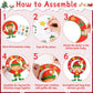 36 Sets Christmas Wreath Crafts Kits Xmas DIY Wreath Hanging Ornaments Santa Snowman Reindeer Gingerbread Man Cutout Winter Pape