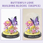 582 PCS Micro Brick Flower Butterfly Bouquet Building Sets  Animals Botanical Collection Blocks Model for mature-themed Toys Home Decor and Office Art Creative Gift Women  Mom Girl - Valentines Day Gift