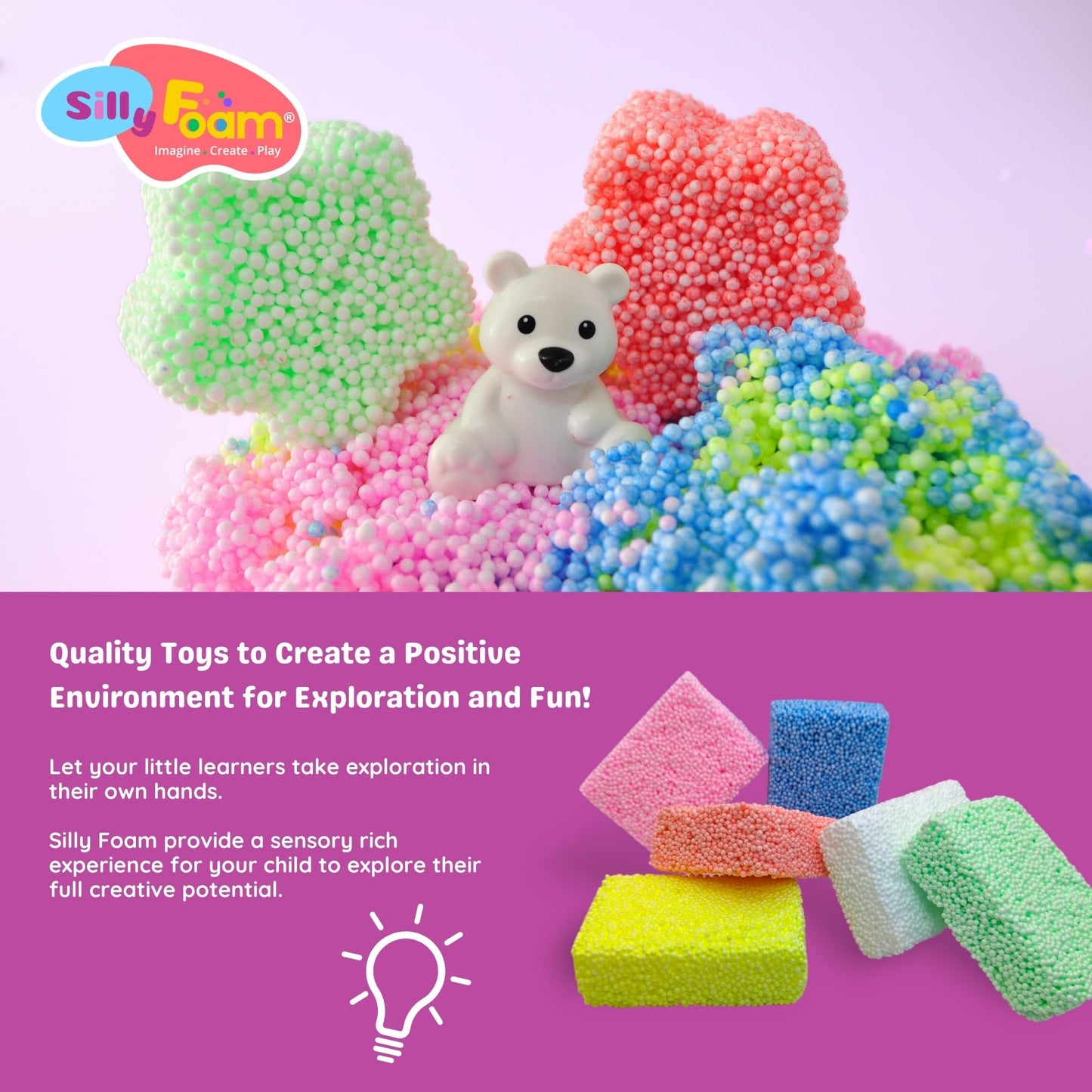 Silly Foam, Creative Modeling Foam Beads, 2-Pack Neon Pastel Colors, Perfect For Preschool And Kids, Arts, Crafts, Sensory Play,