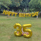SHUNTAI 35th Birthday Decorations - Gold Jumbo 53 Foil Mylar Balloons with Happy Birthday Banner for 35 Years Old Theme Party Supplies