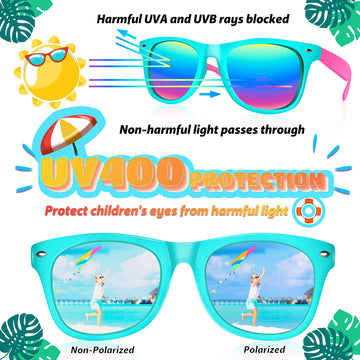Giftinbox Kids Sunglasses Bulk, 12Pack Kids Sunglasses Party Favor With Uv Protection For Boys Girls, Beach Pool Birthday Party Supplies, Goody Bag Fillers Easter Basket Stuffers Gift For Kids 3-8