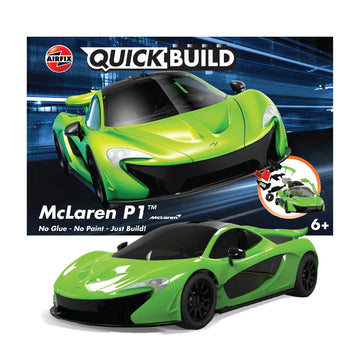 Airfix J6021 Quickbuild Plastic Model Car Kits - Mclaren P1 Green - Easy Assembly Snap Together Model Kit, Classic Race Cars For Adults & Kids To Build, Model Sport Cars, Building Toys Set