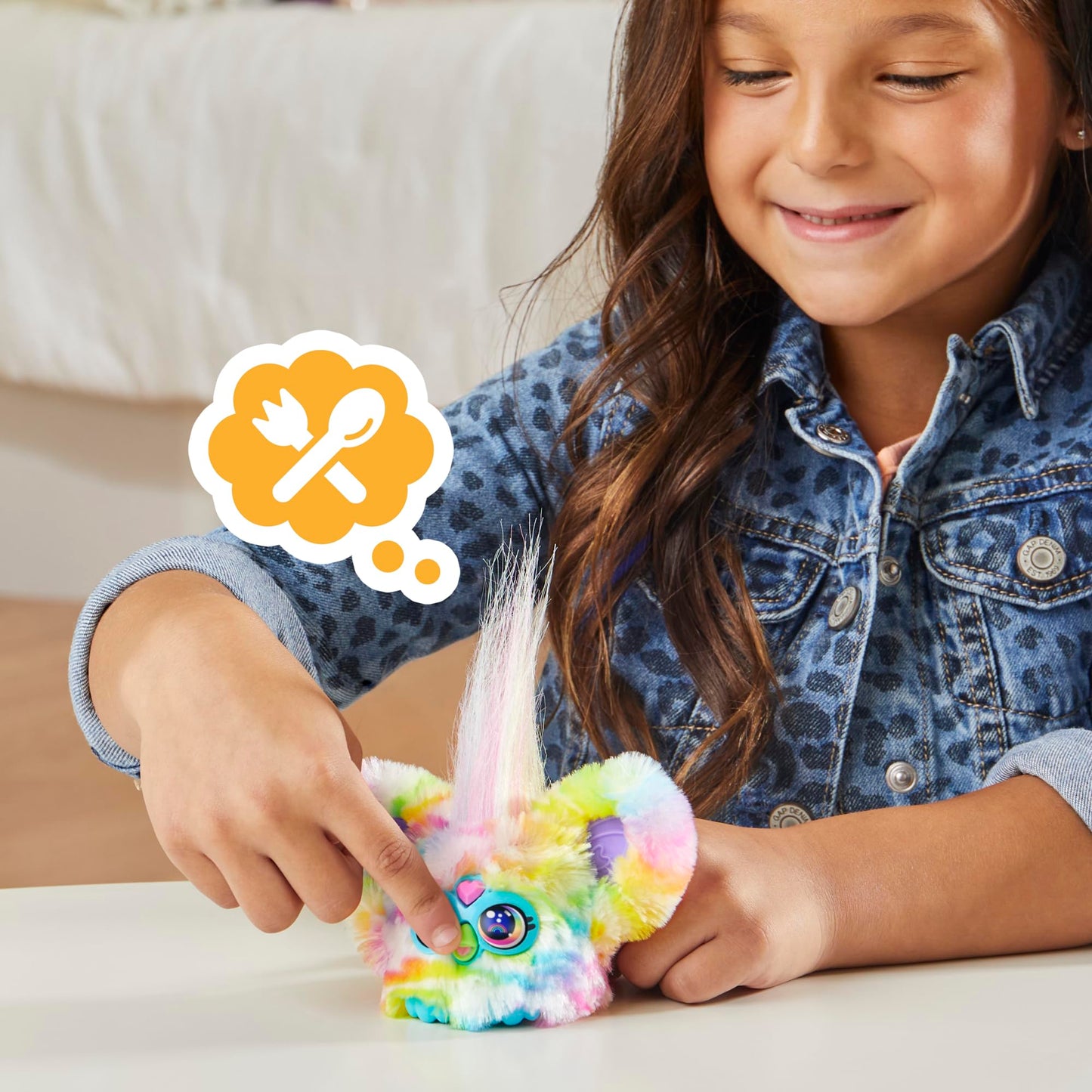 Furby Furblets Zee-Bah Mini Friend - Electronic Plush Toy, Rainbow Zebra, Plays Music, Series 5, Ages 6+
