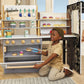 Little Tikes Real Wood Caf   & Bakery Exclusive Wooden Play Kitchen with Realistic Lights Sounds and Dual-Sided, 20+ Accessories