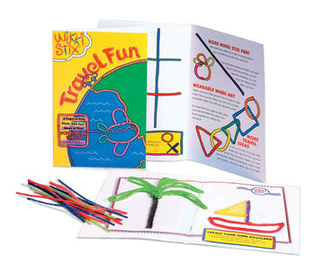 Wikki Stix Travel Fun Pak - Small Multicolor Wax and Yarn Kit with Idea Booklet and Playboard, Model 980