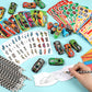 BenLouis 96Pcs Race Car Party Favors Racing Theme School Stationery Set Bulk for Kids Fast Racecar Wheel Birthday Party Goodie B
