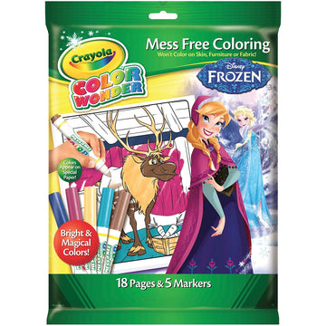 Crayola Color Wonder, Frozen Coloring Pages & No Mess Markers, Mess Free Coloring, Gift for Girls, 3, 4, 5, 6