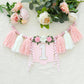 HODIHIWI Handmade Wildflower 1st Birthday HighChair Banner Pink White Party Decoration For Girls Wall Hangings Decorative