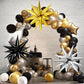Black Gold Silver Metallic Star Balloons, 36 Pcs Big 25 In Explosion Star Foil Balloons, Starburst Cone Mylar Balloons, Spike Ba