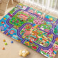 Oriate Kids Dream Mat Girls Toy Car Playmat, Princess Castle Girl Pink Kids Play Mat, Parent-Kid Interaction Pretend Game Mat For Playroom Classroom Bedroom Floor Decor, Ideal Girl Toys Play And Learn