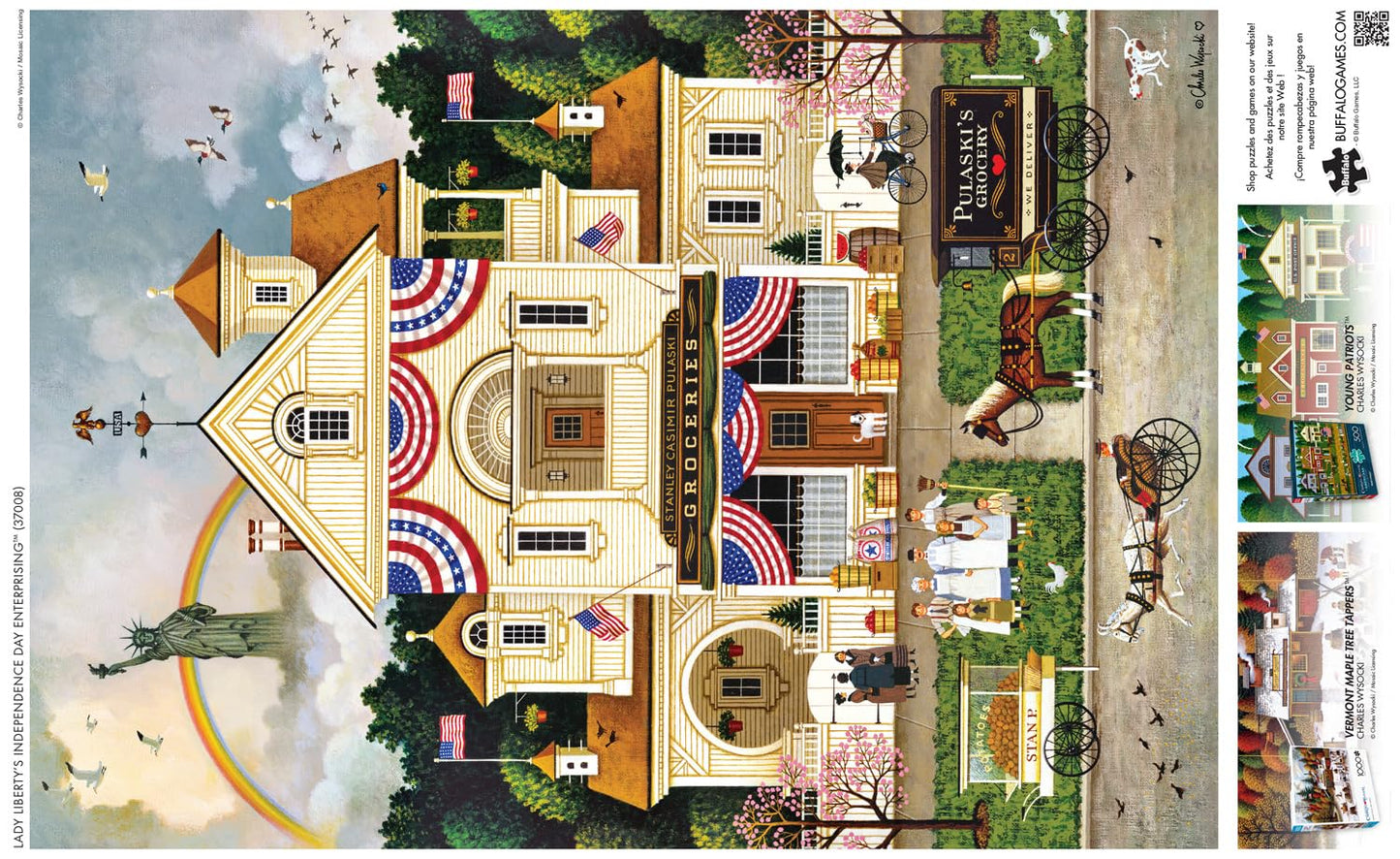 Buffalo Games - Charles Wysocki - Lady Liberty'S Independence Day Enterprising - 500 Piece Jigsaw Puzzle For Adults -Challenging Puzzle Perfect For Game Nights