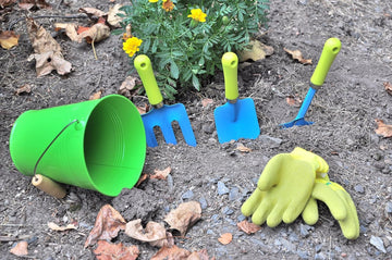 G & F Products 10051 Justforkids Kids Water Pail With Garden Tools Set, Green