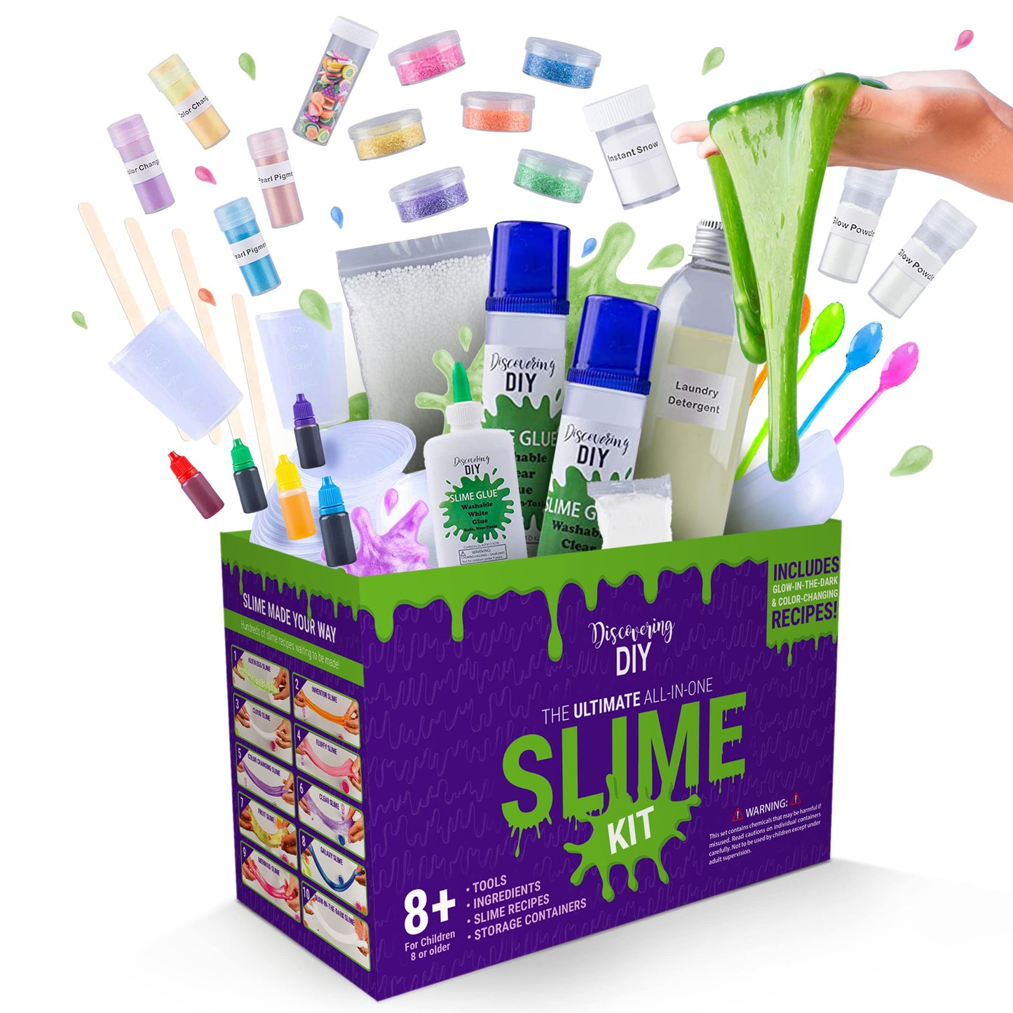Discovering DIY Slime Kit for Girls and Boys - 52-Piece Slime Making Kit for Kids w/Craft Supplies - Makes Unicorn, Cloud, Butte