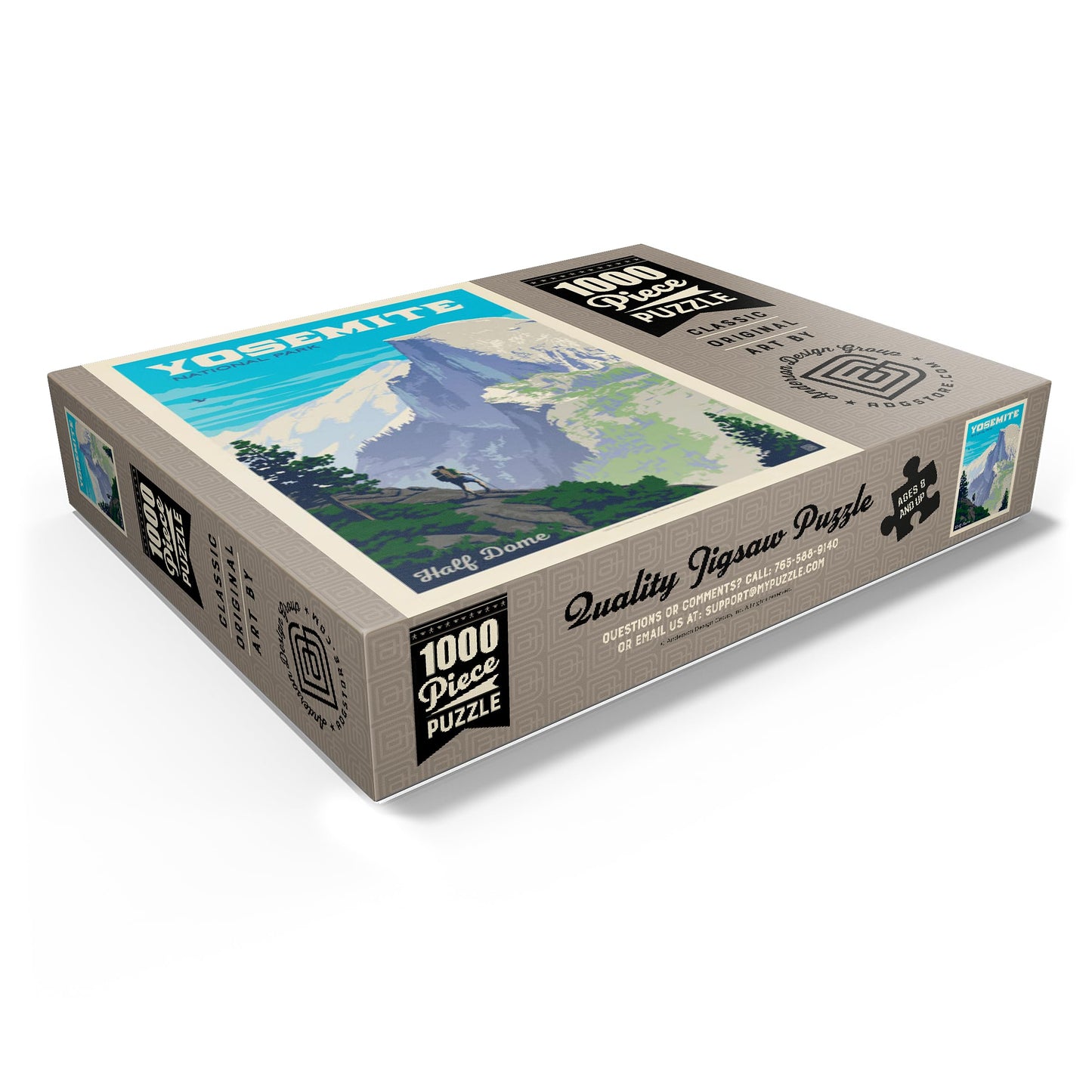 MyPuzzle Yosemite National Park: Half Dome Vista  Vintage Poster - enhanced 1000 Piece Jigsaw Puzzle for mature-themeds