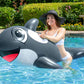 Poolmaster Jumbo Whale Rider Inflatable Swimming Pool Float Grey Large