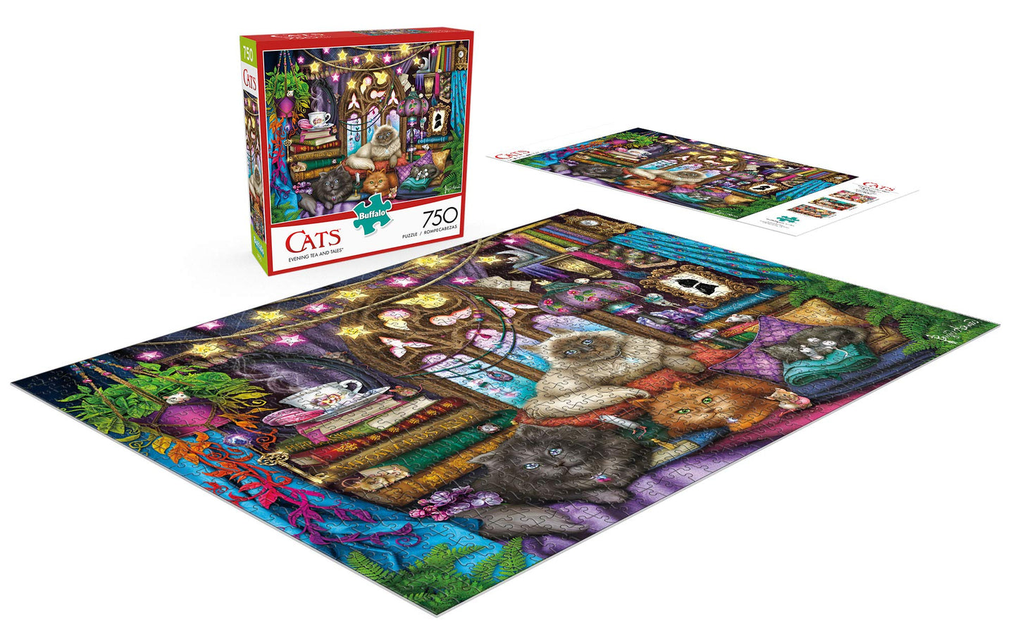 Buffalo Games Evening Tea and Tales 750 Piece Jigsaw Puzzle - Paper, Model 17282