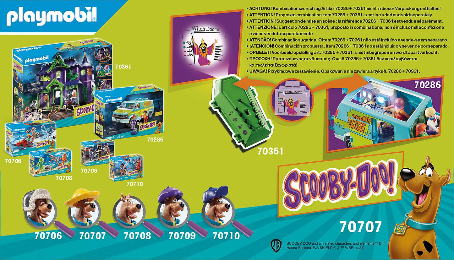 Playmobil Scooby-Doo Adventure Set with Witch Doctor, Standard Size, Multicolor, Model 70707, Plastic Material