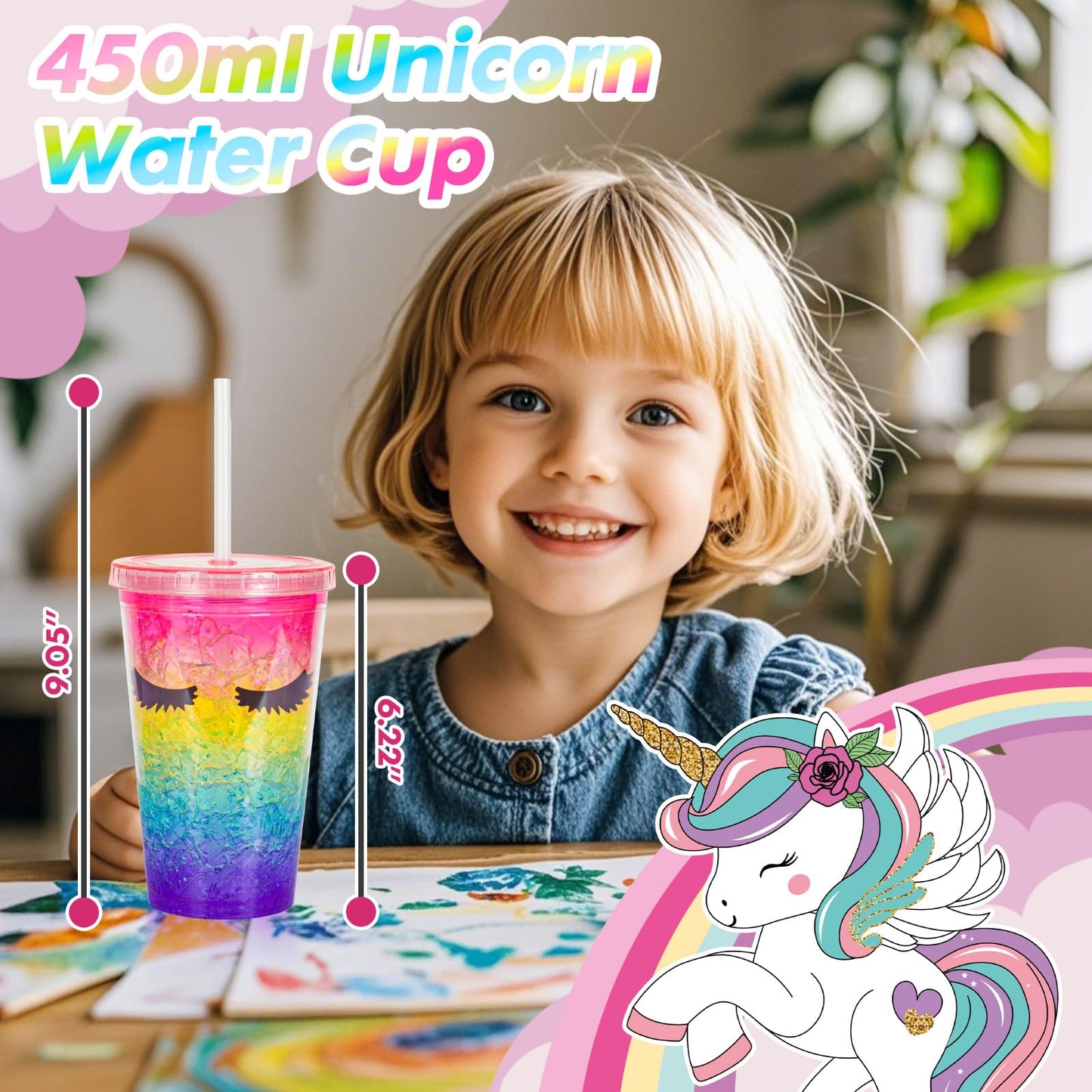 Unicorn Gifts For Girls 5 6 7 8 9 10-12 Years Old Valentine'S Day Gift, Kids Plush Unicorn Toys With Secret Diary Water Bottle Pop Rainbow Purse Ballpoint Pen, Birthday Gifts For Little Girls Teens