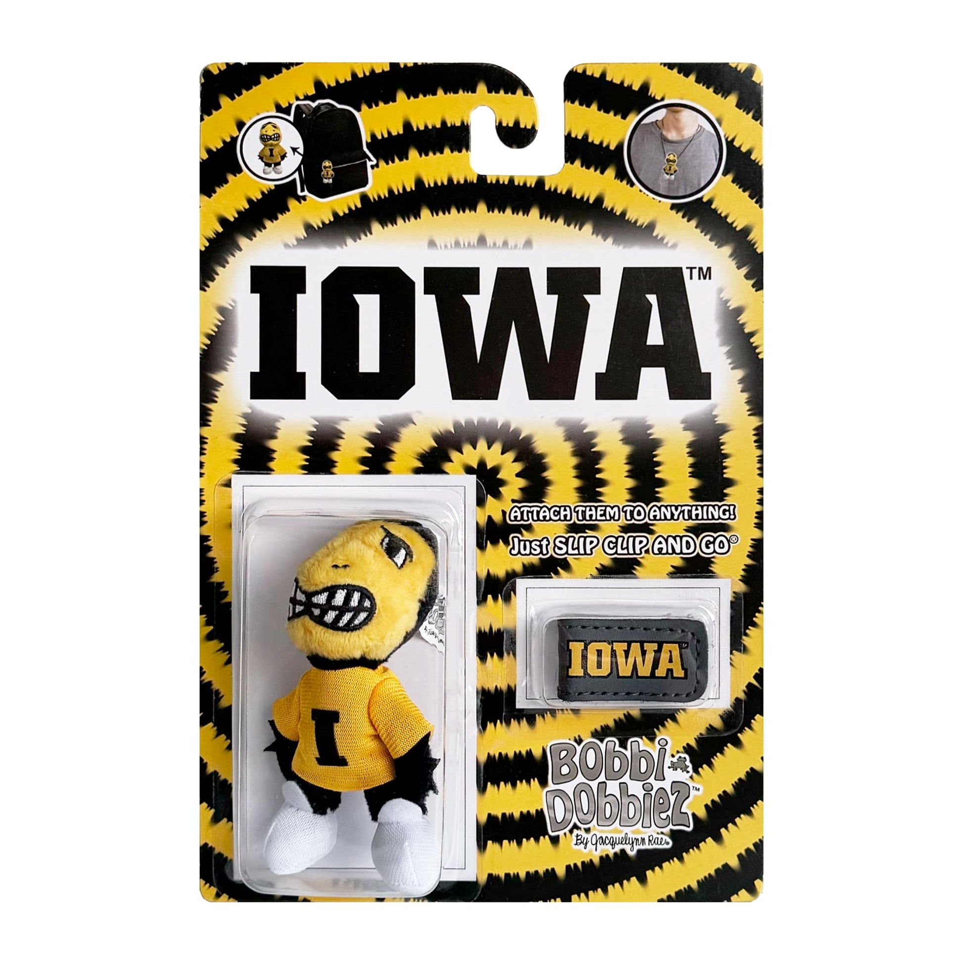 Bobbi-Dobbiez Attachable Plushie University Of Iowa Herky Mascot Bobbi-Dobbiez Attachable Plushie