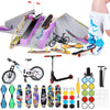 Syhood 73 Pcs Finger Skateboard Ramp Set Mini Skateboard For Finger Including 7 Skateboarding Sites 10 Finger Skateboards 1 Pair Of Finger Pants And Tool Accessories For Kids Adult Training Skate Gam