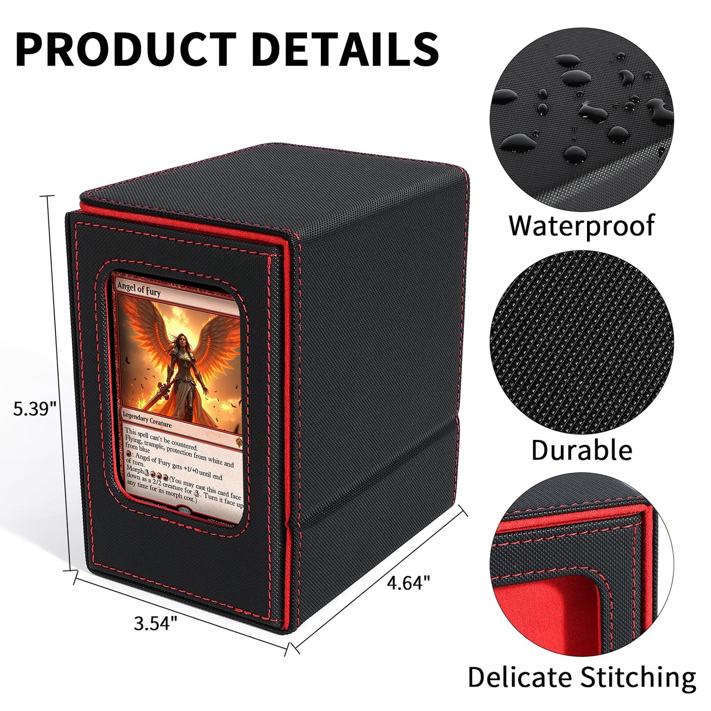 Voxor Mtg Commander Deck Box, Card Deck Box With Commander Display, Fits 100 Double-Sleeved Cards, 35Pt Card Holder & Dice Tray,