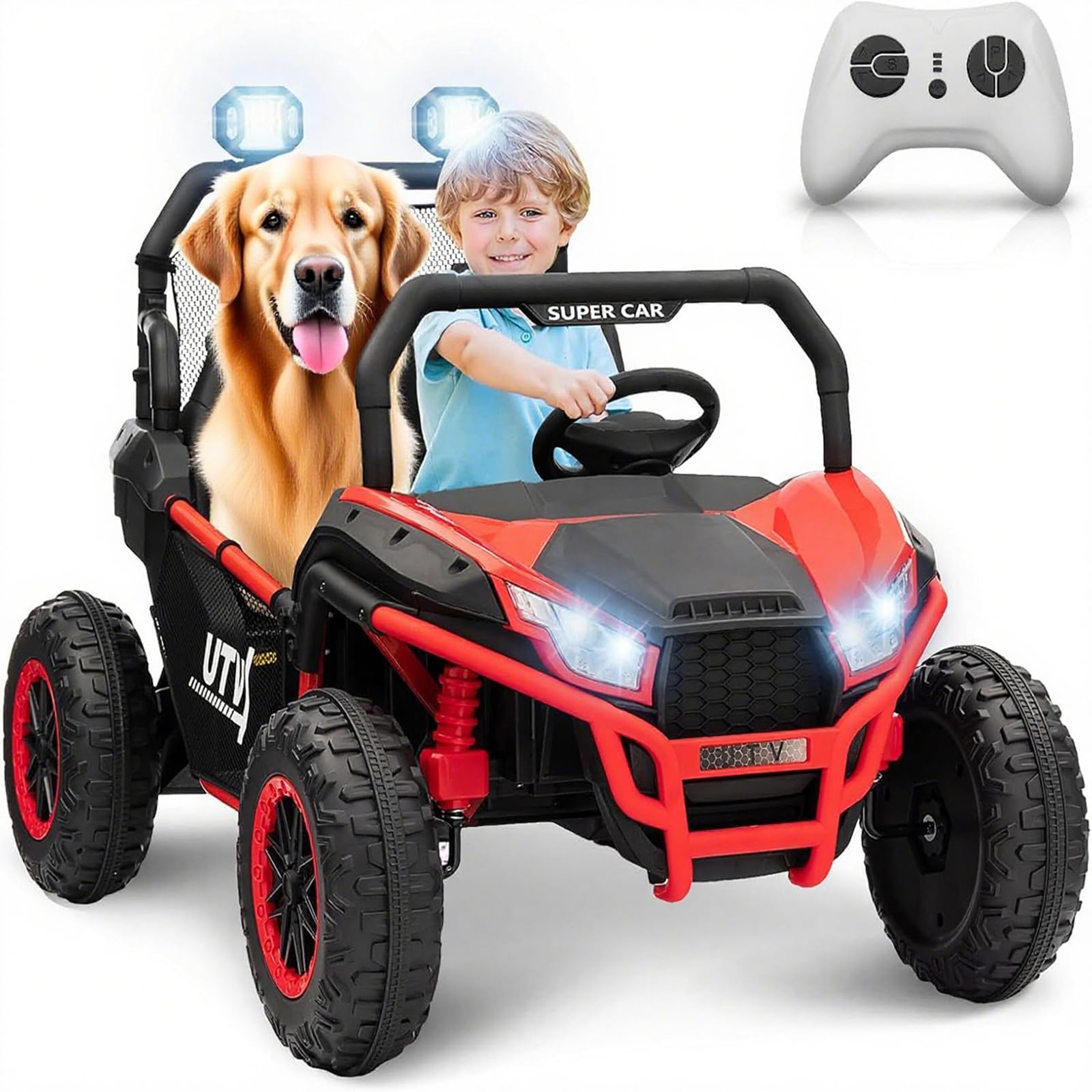 24V 2-Seater Kids Utv With Parent Remote Control | All-Terrain Electric Ride-On Car For Ages 3+