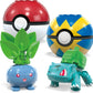 Mega Pokémon Building Toys Set Grass-Type Trainer Team With 118 Pieces, 4 Poseable Character, 2 Inches Tall, For Kids